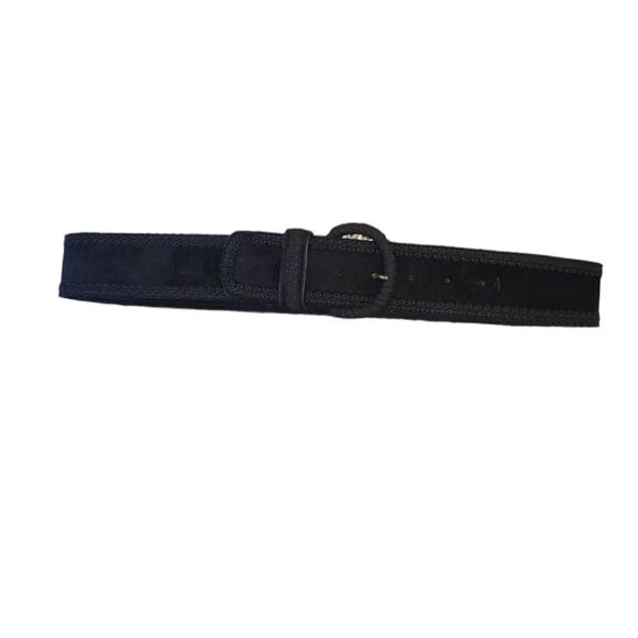Bass Black Genuine Suede Omega 4814 Statement Belt - Picture 2 of 5